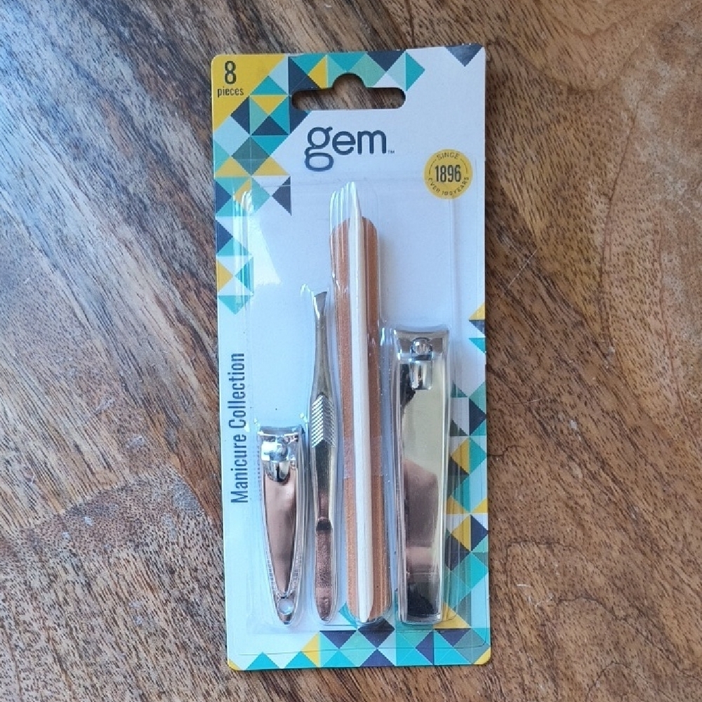 gem Manicure Set - Silver Tools with Wood File